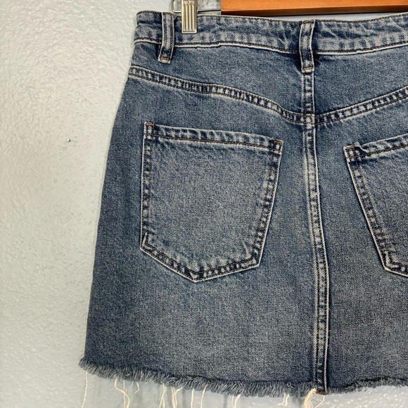 Free People We The Free Zip It Up Raw Hem Denim Mini‎ Skirt Size 27 - Picture 7 of 10